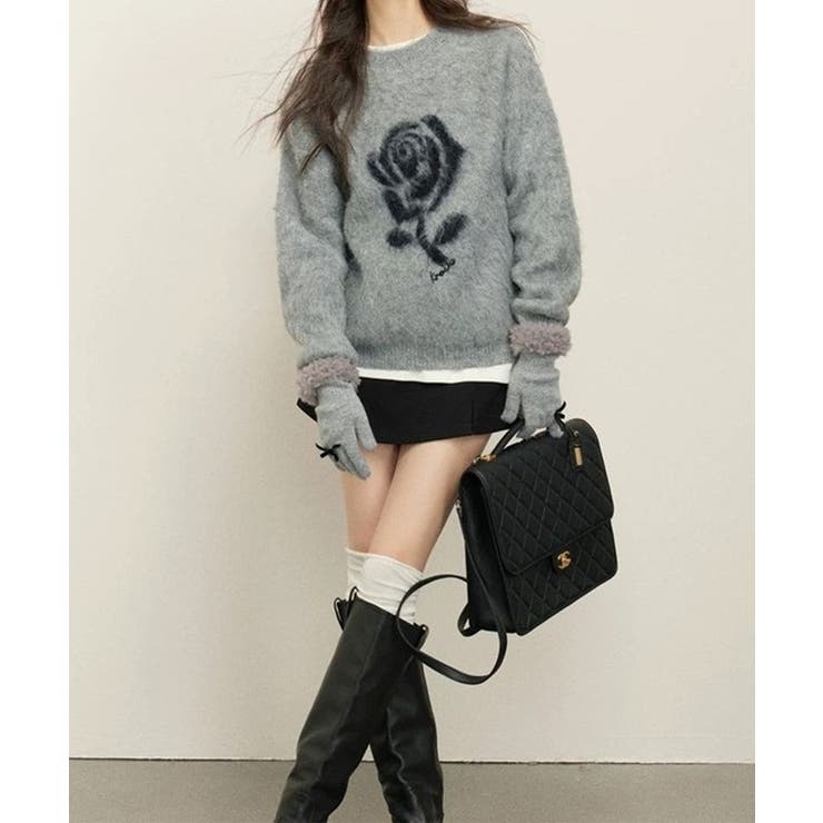 配色 ローズ柄 シャギー | レースレディース  | 詳細画像4 