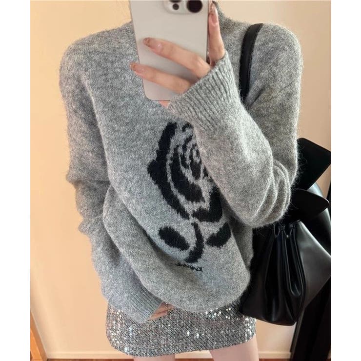 配色 ローズ柄 シャギー | レースレディース  | 詳細画像7 