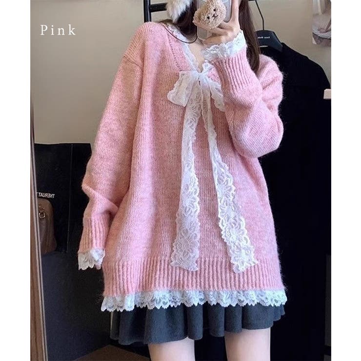 Vネック レース リボン | レースレディース  | 詳細画像7 