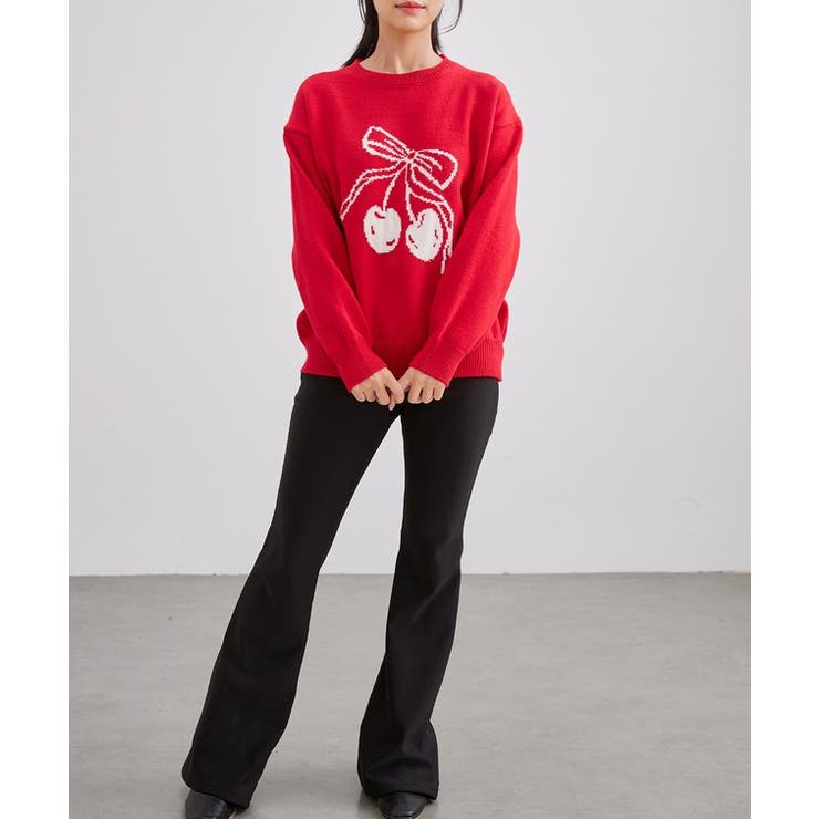 チェリー柄 配色 クルーネック | レースレディース  | 詳細画像16 