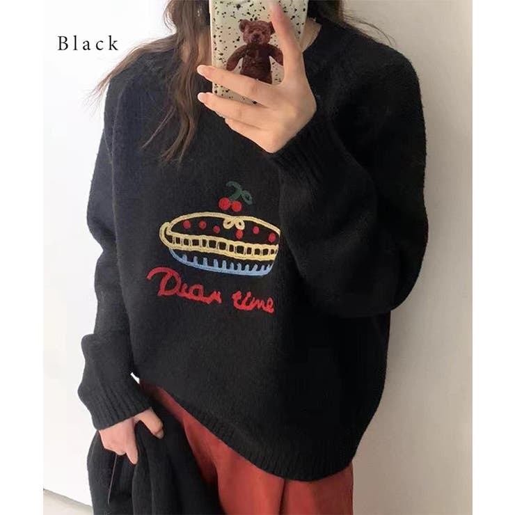 クルーネック 刺繍 オーバーサイズ | レースレディース  | 詳細画像3 