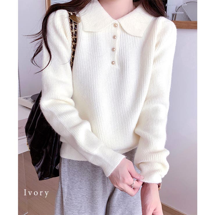 ポロカラー 金ボタン リブ | レースレディース  | 詳細画像14 