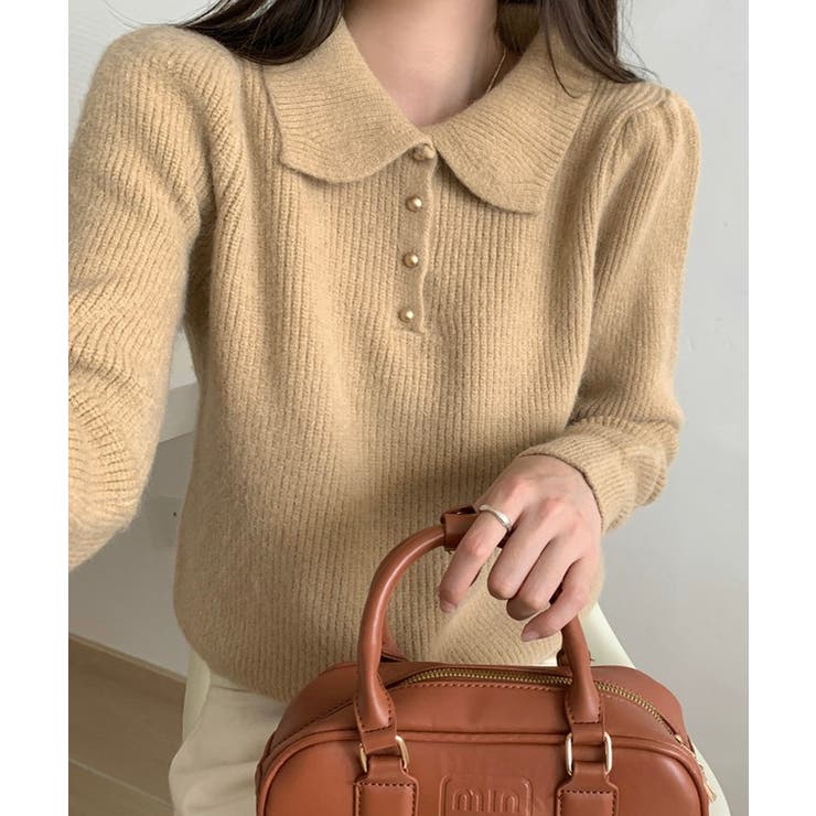 ポロカラー 金ボタン リブ | レースレディース  | 詳細画像7 