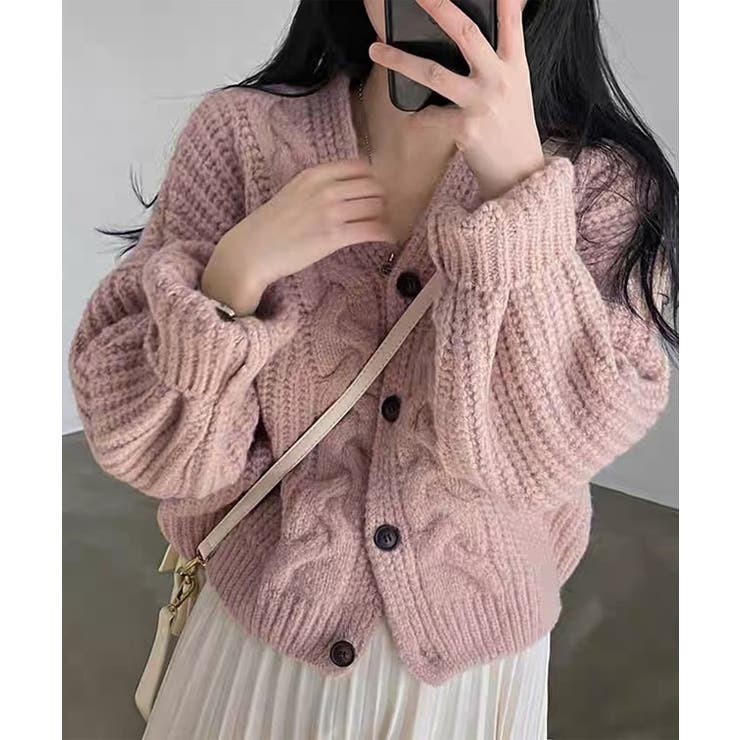 ローゲージ ケーブル柄 Vネック | レースレディース  | 詳細画像11 