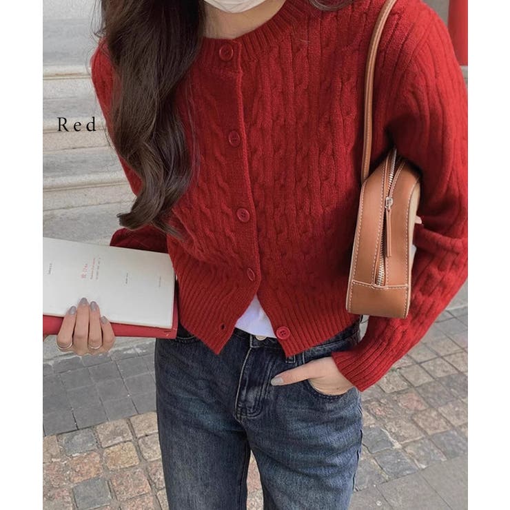 クルーネック ケーブル柄 コンパクト | レースレディース  | 詳細画像13 