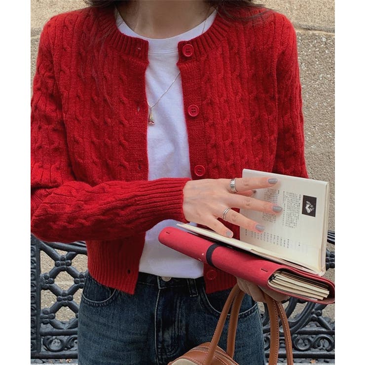 クルーネック ケーブル柄 コンパクト | レースレディース  | 詳細画像14 