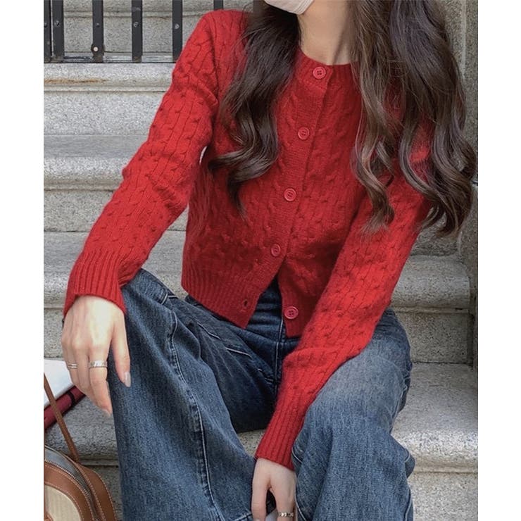 クルーネック ケーブル柄 コンパクト | レースレディース  | 詳細画像15 