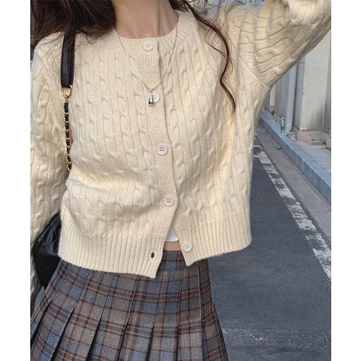 クルーネック ケーブル柄 コンパクト | レースレディース  | 詳細画像6 