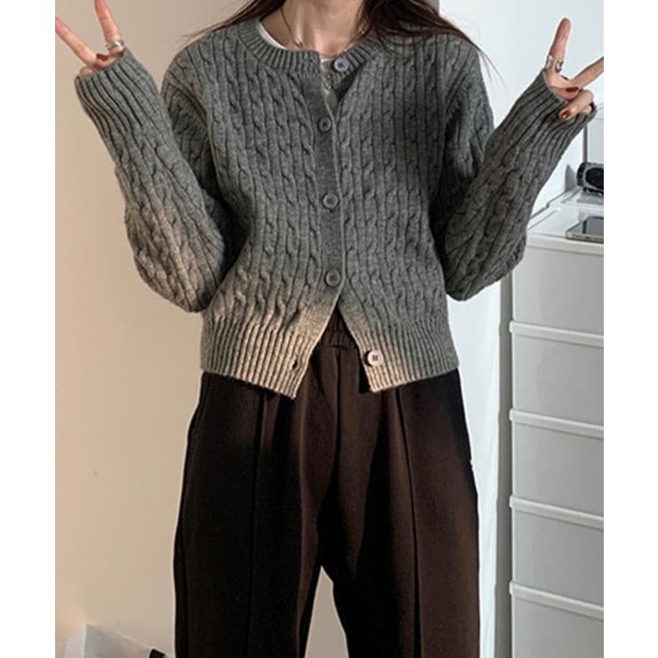 クルーネック ケーブル柄 コンパクト | レースレディース  | 詳細画像9 