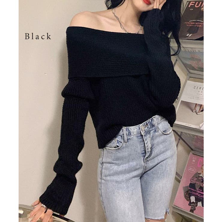 ソリッドカラー オフショルダー リブ | レースレディース  | 詳細画像3 