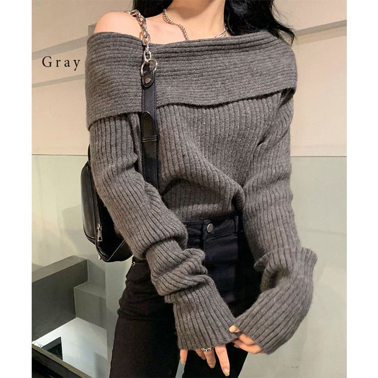 ソリッドカラー オフショルダー リブ | レースレディース  | 詳細画像8 