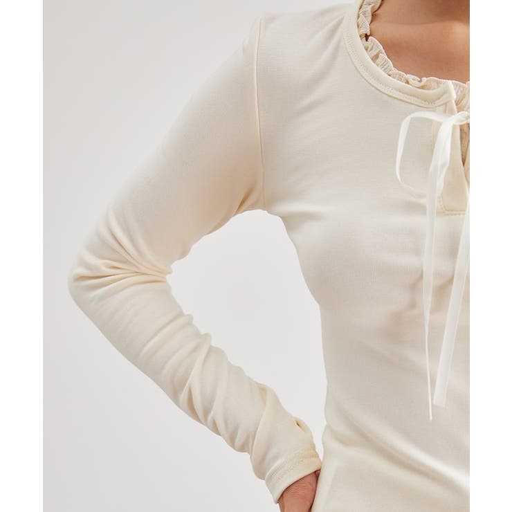 裏起毛 クルーネック フェイクレイヤード | レースレディース  | 詳細画像16 