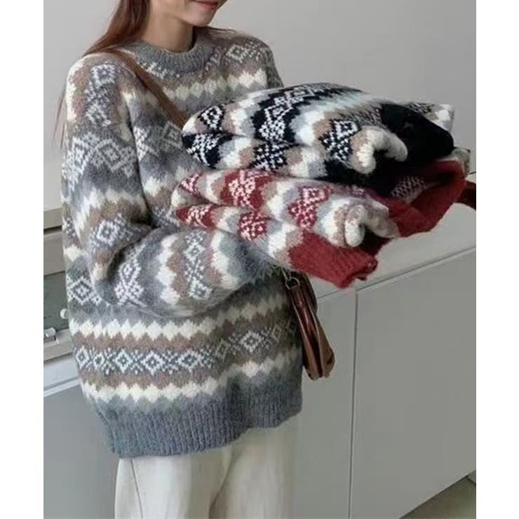 ノルディック柄 ラウンドネック リブ | レースレディース  | 詳細画像10 