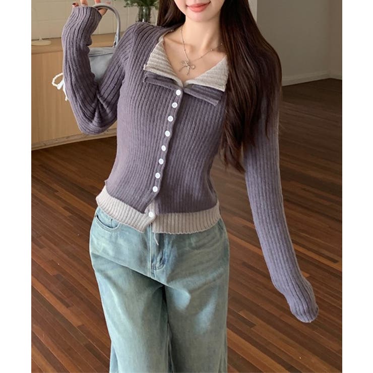 フェイクレイヤード 配色 リブ | レースレディース  | 詳細画像11 