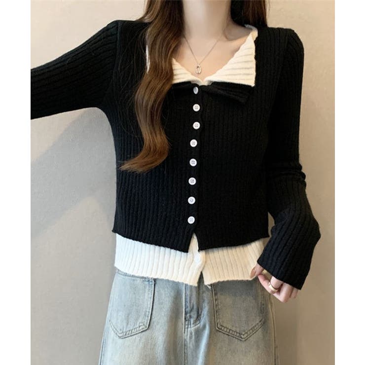 フェイクレイヤード 配色 リブ | レースレディース  | 詳細画像4 