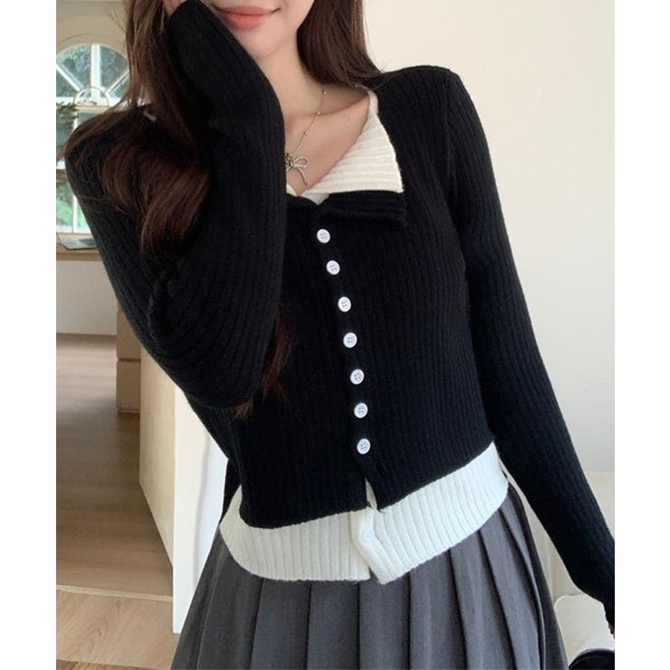 フェイクレイヤード 配色 リブ | レースレディース  | 詳細画像6 