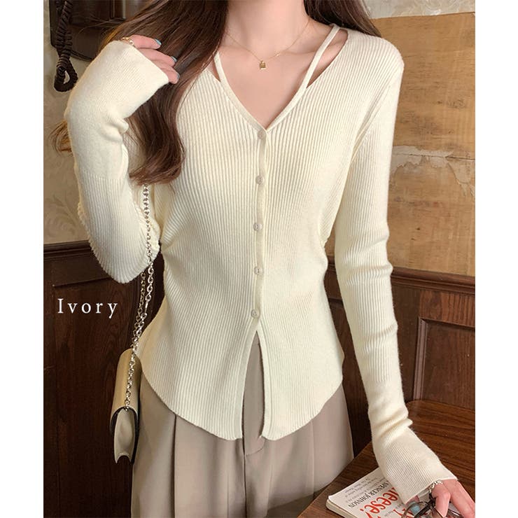 イレギュラーヘム Vネック リブ | レースレディース  | 詳細画像10 