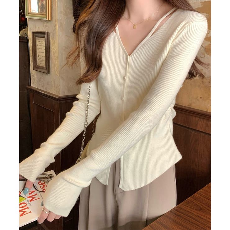 イレギュラーヘム Vネック リブ | レースレディース  | 詳細画像11 