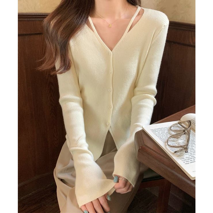 イレギュラーヘム Vネック リブ | レースレディース  | 詳細画像14 