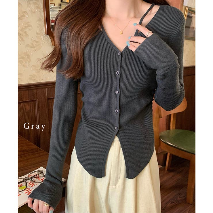 イレギュラーヘム Vネック リブ | レースレディース  | 詳細画像3 