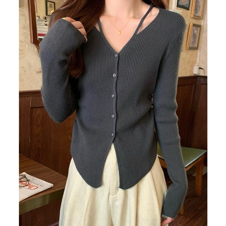 イレギュラーヘム Vネック リブ | レースレディース  | 詳細画像4 