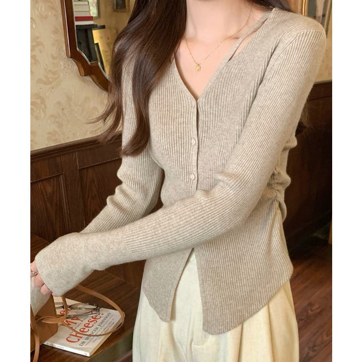 イレギュラーヘム Vネック リブ | レースレディース  | 詳細画像7 