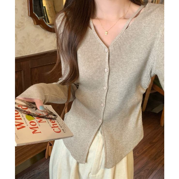 イレギュラーヘム Vネック リブ | レースレディース  | 詳細画像8 