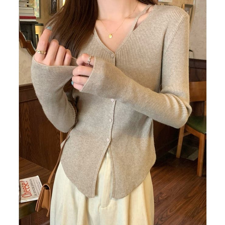 イレギュラーヘム Vネック リブ | レースレディース  | 詳細画像9 