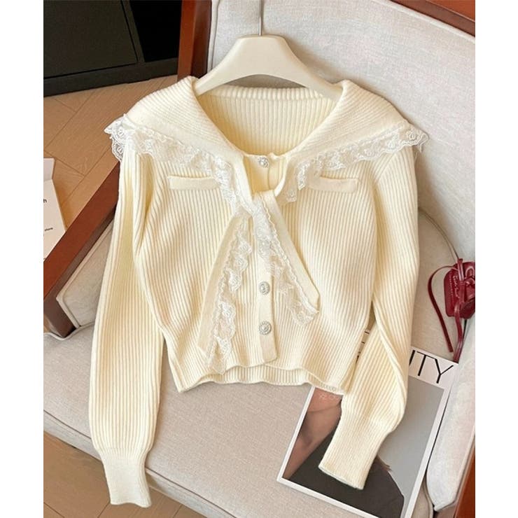 セーラーカラー 配レース リブ | レースレディース  | 詳細画像14 