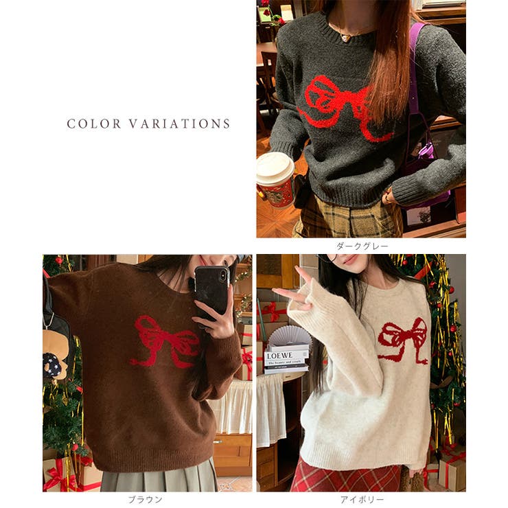 配色 リボン リブ | レースレディース  | 詳細画像2 