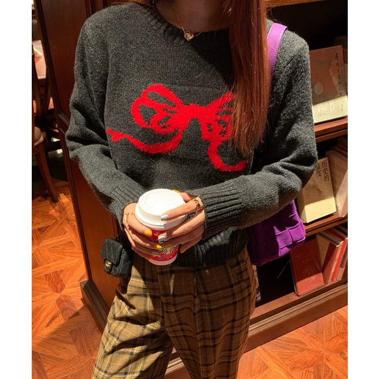 配色 リボン リブ | レースレディース  | 詳細画像6 