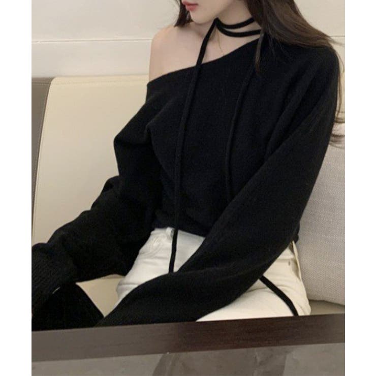 リボン付き ソリッドカラー ボートネック | レースレディース  | 詳細画像5 