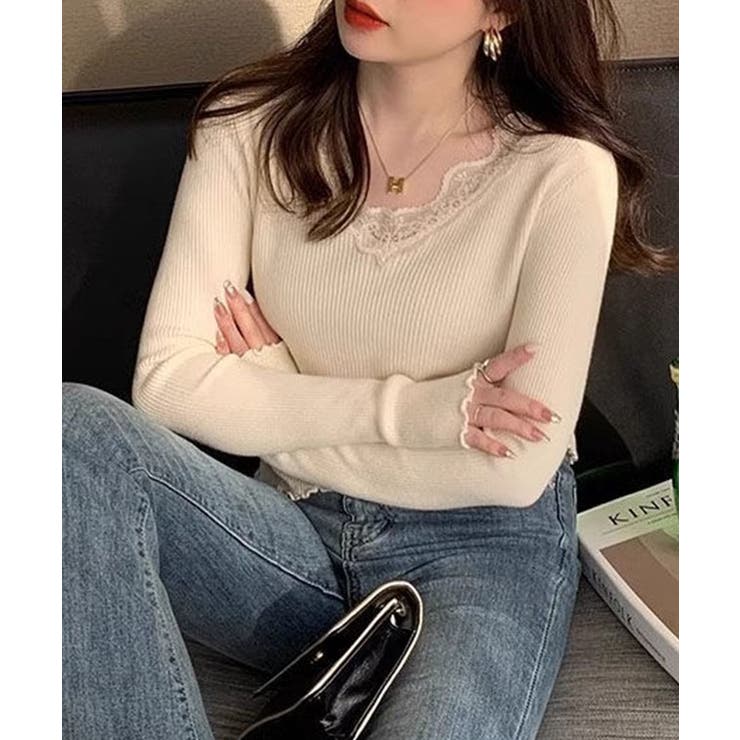 配レース Vネック リブ | レースレディース  | 詳細画像13 