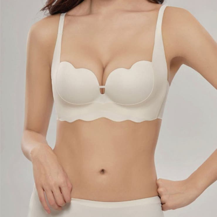 【2点セット】ウエーブライン ソリッドカラー ノンワイヤー | レースレディース  | 詳細画像1 