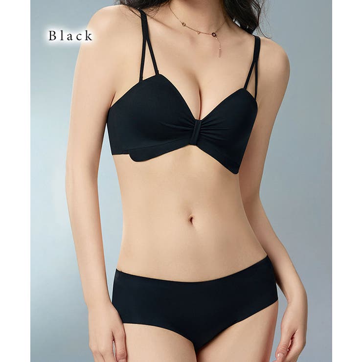 【2点セット】ソリッドカラー リボンライク ブラ&ショーツ | レースレディース  | 詳細画像7 