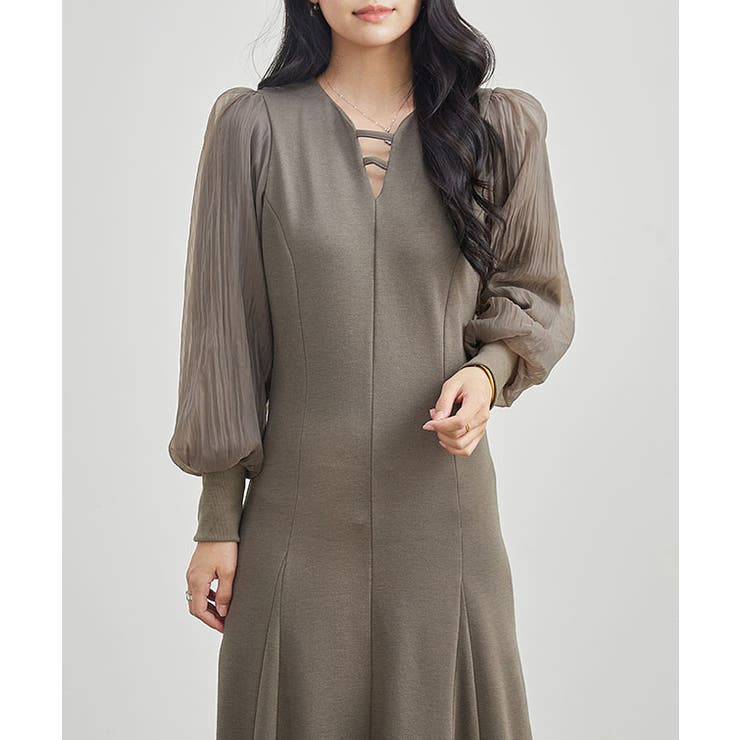 オーガンジー バルーン袖 マキシ | レースレディース  | 詳細画像13 