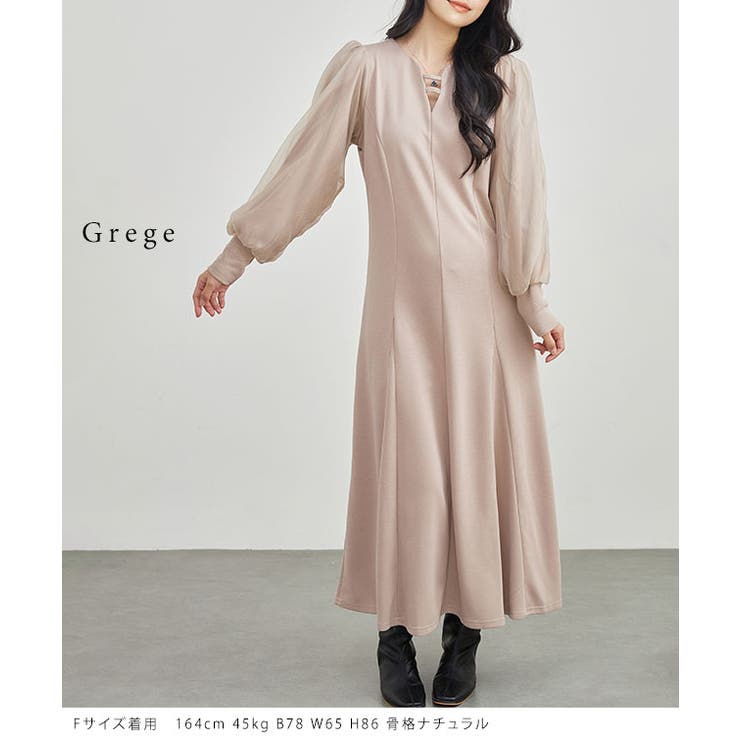 オーガンジー バルーン袖 マキシ | レースレディース  | 詳細画像15 