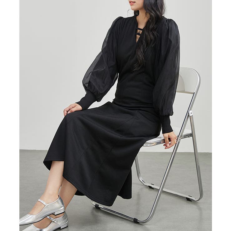 オーガンジー バルーン袖 マキシ | レースレディース  | 詳細画像6 