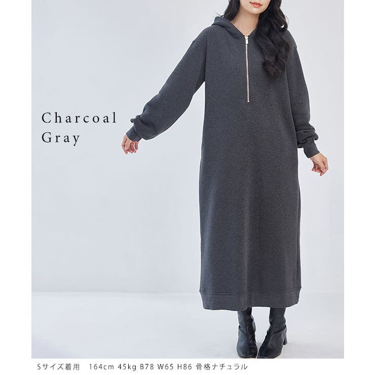 裏起毛 ハーフジップ フーデット | レースレディース  | 詳細画像10 