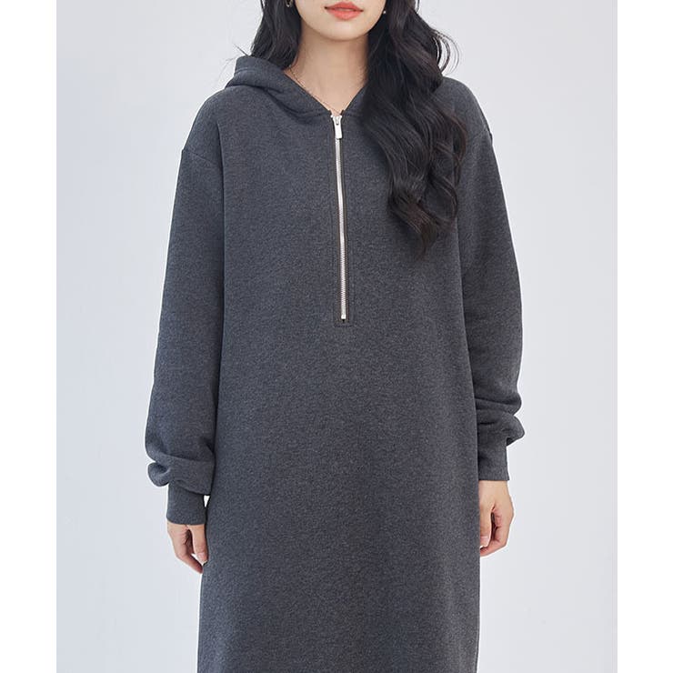 裏起毛 ハーフジップ フーデット | レースレディース  | 詳細画像11 