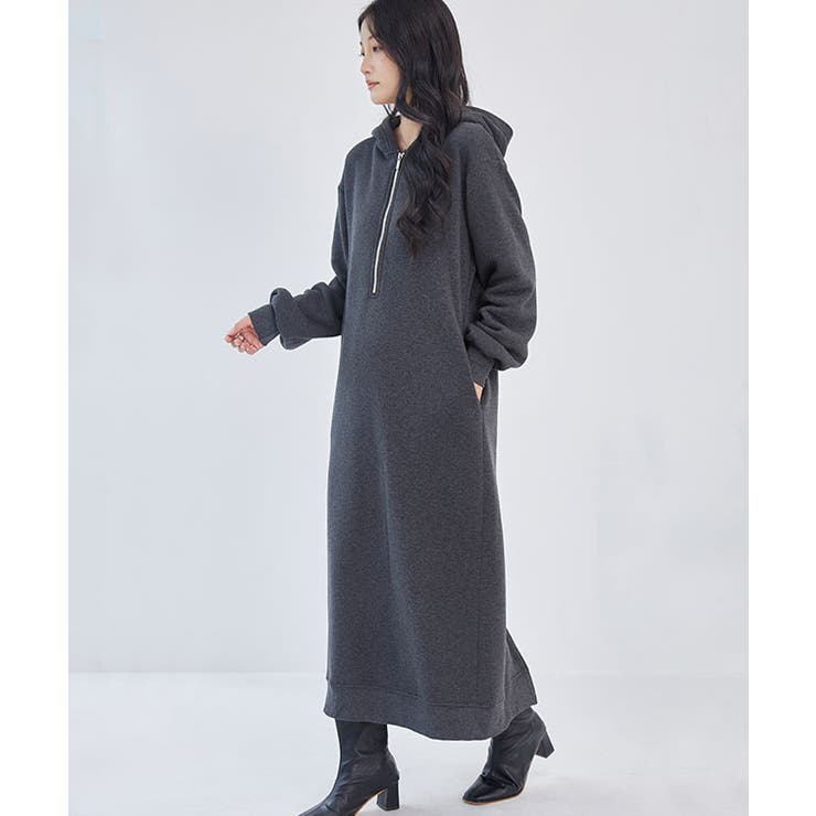 裏起毛 ハーフジップ フーデット | レースレディース  | 詳細画像12 