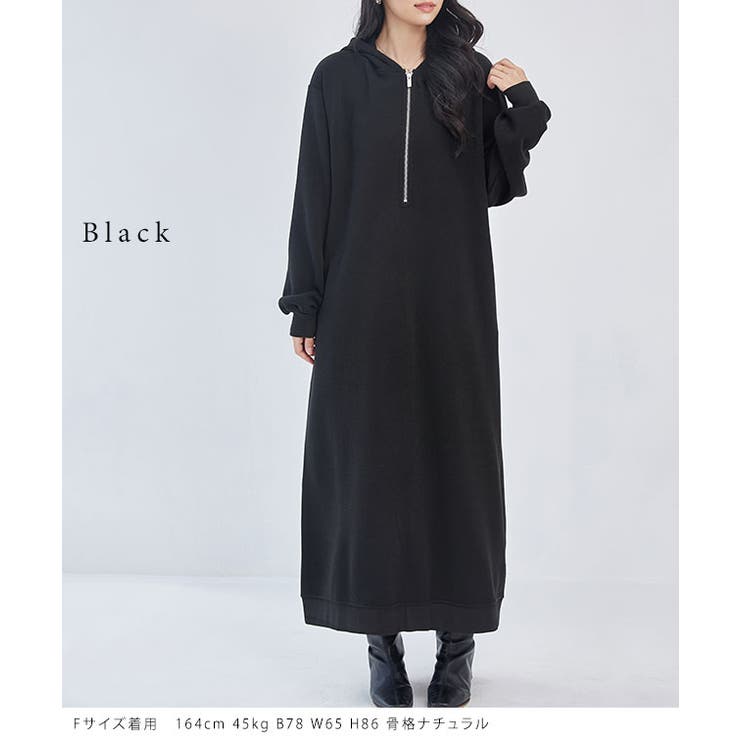 裏起毛 ハーフジップ フーデット | レースレディース  | 詳細画像3 