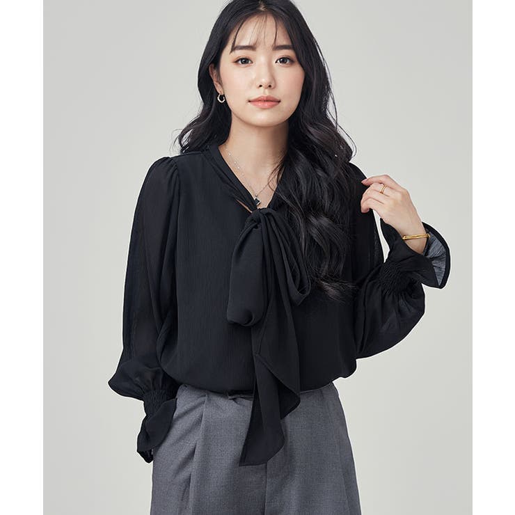 ボウタイ付き キャンディ袖 長袖 | レースレディース  | 詳細画像4 