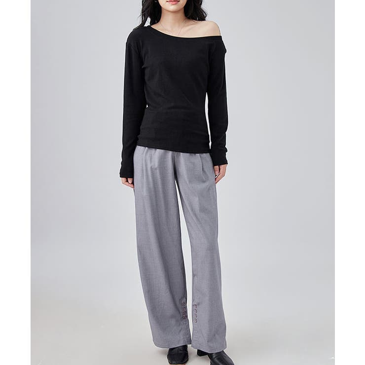 ソリッドカラー ワンショルダー 長袖 | レースレディース  | 詳細画像7 