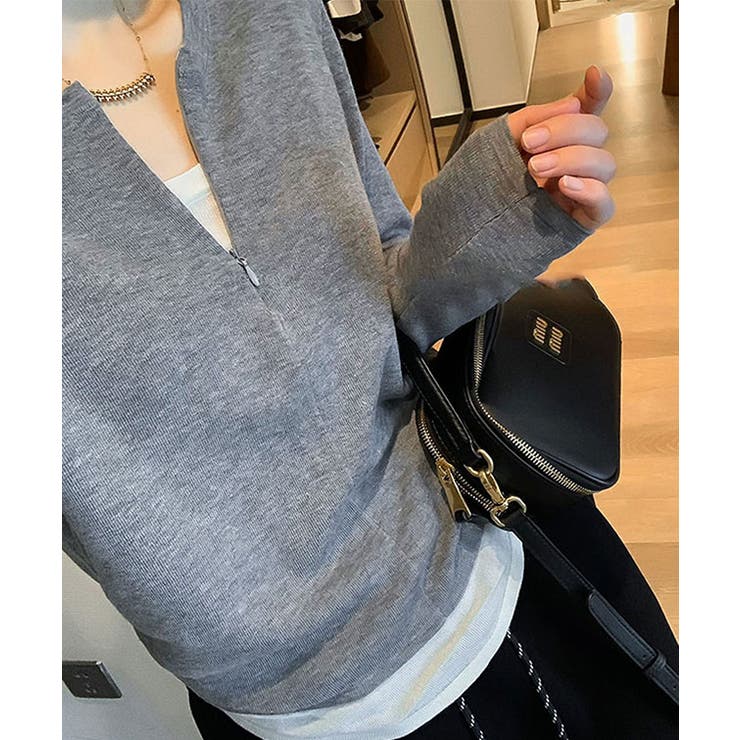 クルーネック ハーフジップ 長袖 | レースレディース  | 詳細画像15 