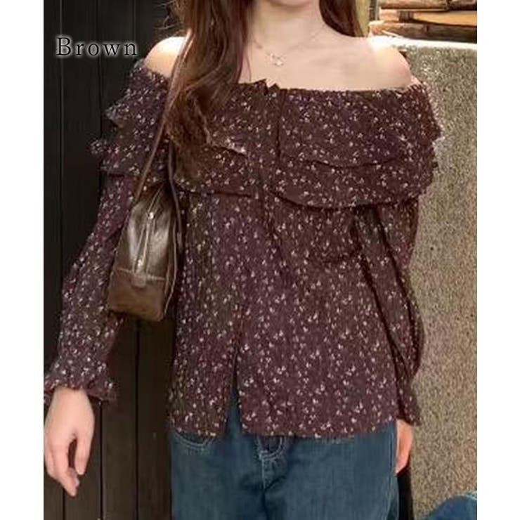 プリント柄 フリルネック オフショル | レースレディース  | 詳細画像2 