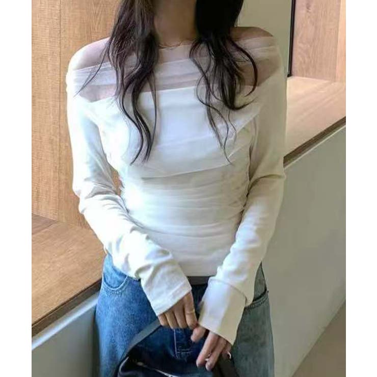 シアー ドレープ オープンショルダー | レースレディース  | 詳細画像5 