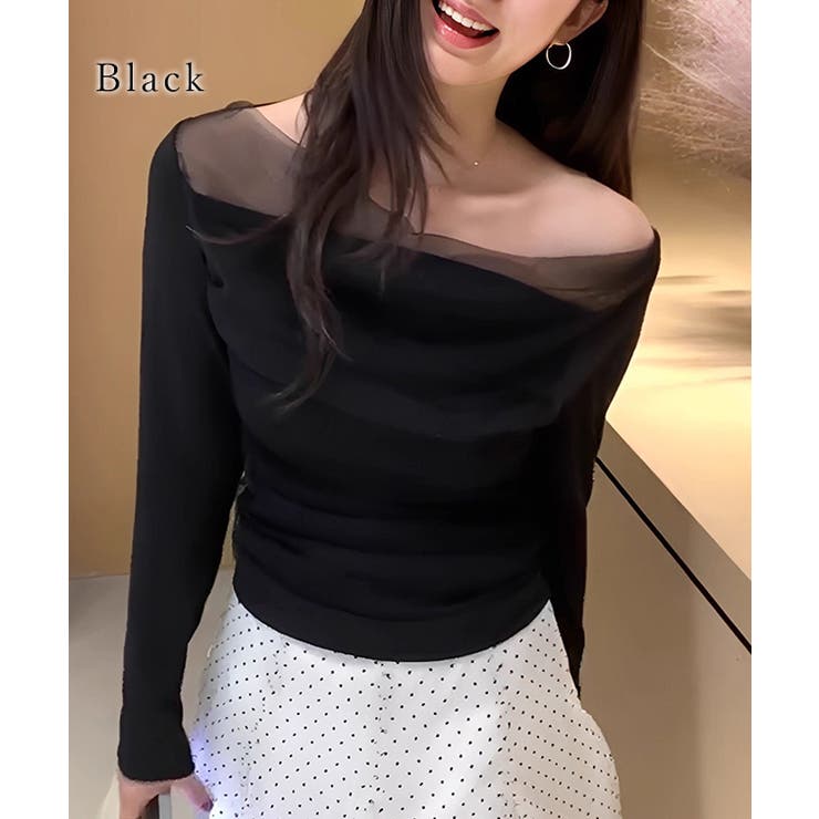 シアー ドレープ オープンショルダー | レースレディース  | 詳細画像8 