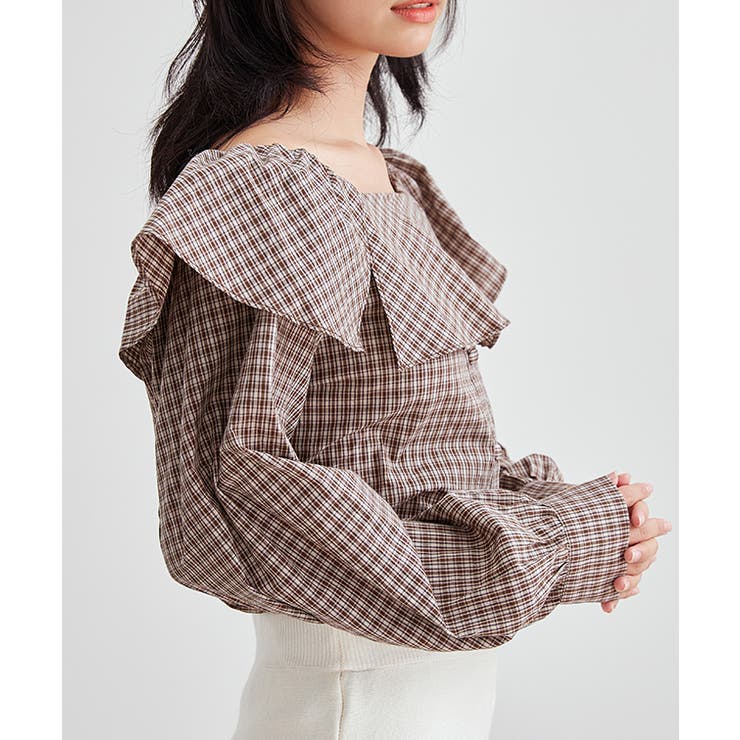 チェック柄 オフショル フリル | レースレディース  | 詳細画像5 