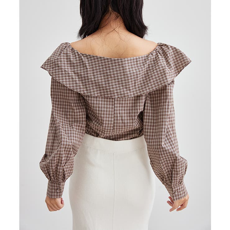 チェック柄 オフショル フリル | レースレディース  | 詳細画像6 